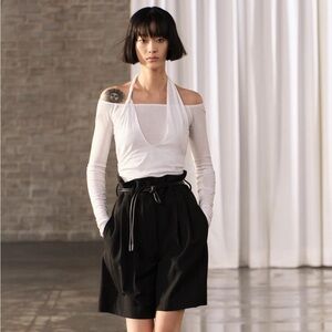 ZARA DELICATE SEMI-SHEER LAYERED HALTER NECK TOP size S